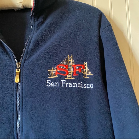 Lanza fleece navy and red San Francisco jacket Medium - Picture 4 of 4